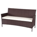MCW 3-Sitzer Poly-Rattan Gartenbank Hamar Braun-Meliert mit Kissen Creme Bild 2