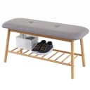 MCW Sitzbank Schuhregal Bambus Polsterbank Bild 1
