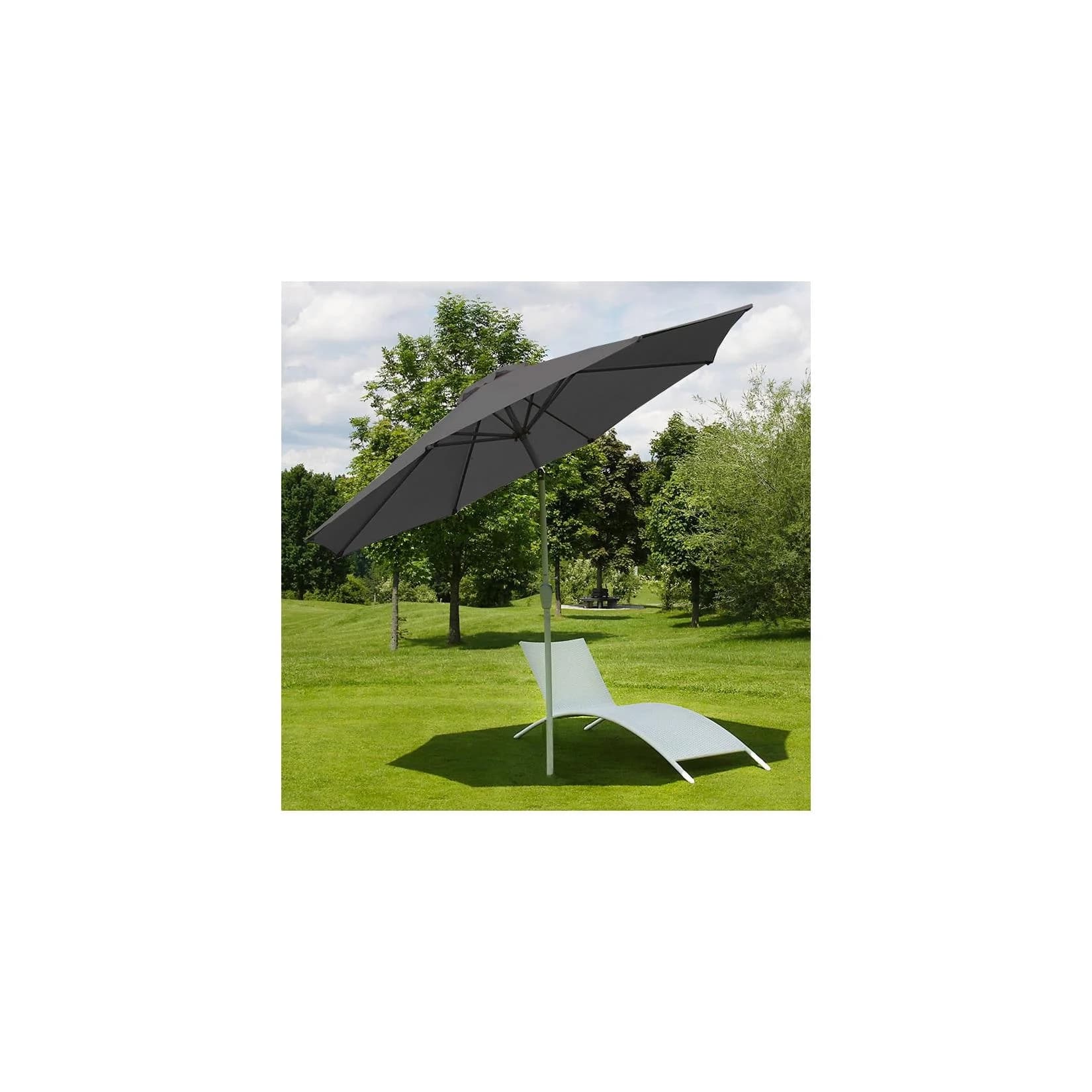 Sonnenschirm Asti Gartenschirm 2,7m neigbar Polyester/Alu 5kg Anthrazit
