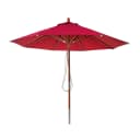 Gastronomie Holz-Sonnenschirm MCW-C57 Polyester/Holz 14kg 3m Seilzug Stoßsicher Bordeaux Bild 1