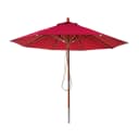 Gastronomie Holz-Sonnenschirm MCW-C57 Polyester/Holz 14kg 3m Seilzug Stoßsicher Bordeaux Bild 2