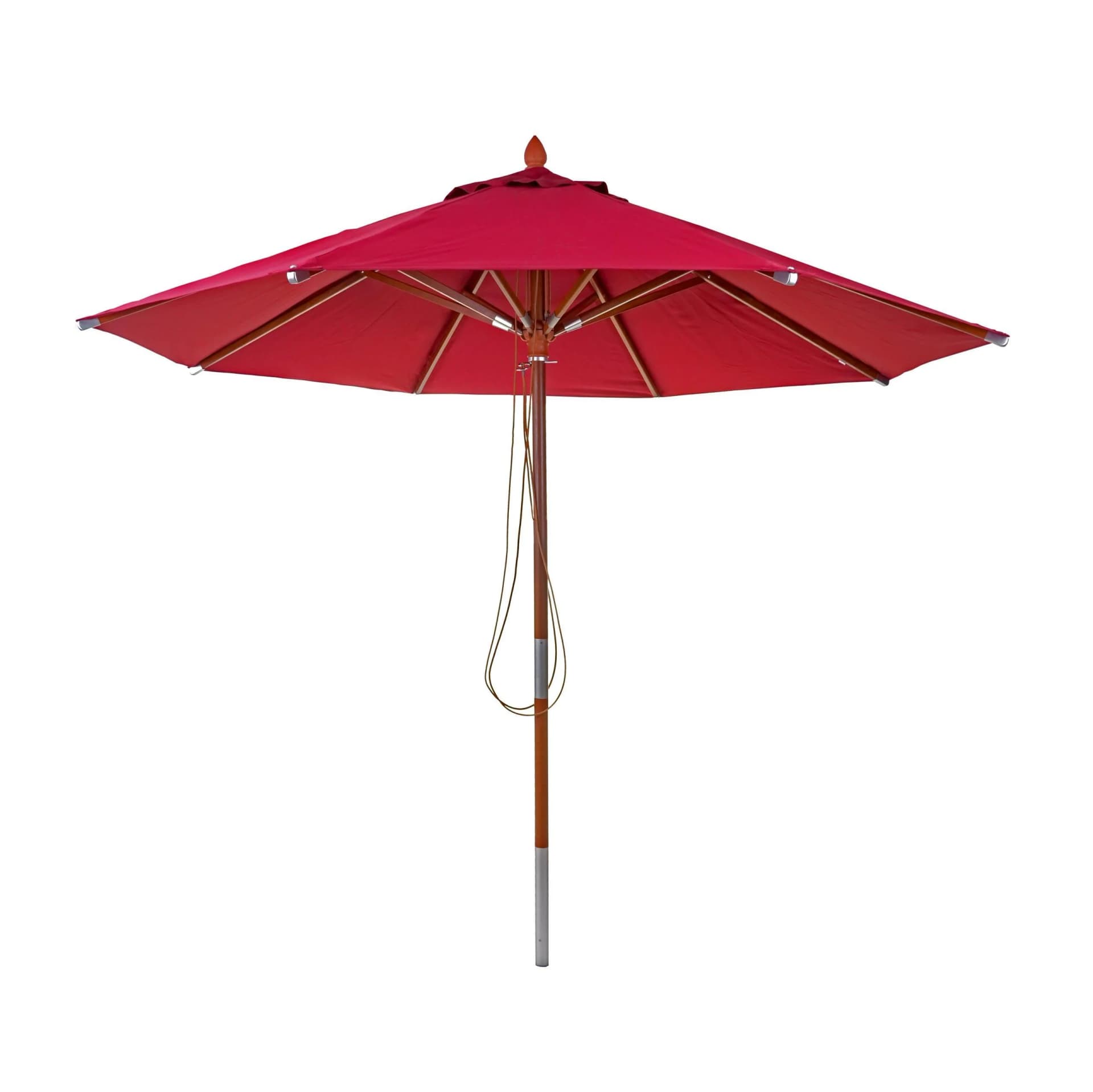 Gastronomie Holz-Sonnenschirm MCW-C57 Polyester/Holz 14kg 3m Seilzug Stoßsicher Bordeaux - Bild 2