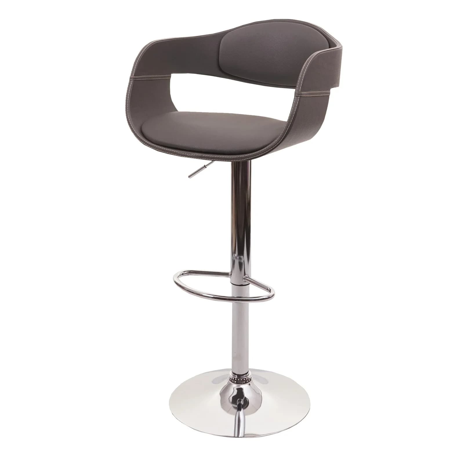 MCW Barhocker MCW-A47b Retro-Design Grau Holz Kunstleder - Bild 2