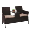 MCW Poly-Rattan Sitzbank mit Tisch 132cm Braun Creme Bild 1