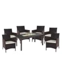 Poly-Rattan-Garnitur Hamar Gartenmöbel Balkon-Set Sitzgarnitur Braun Creme Bild 1