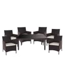 Poly-Rattan-Garnitur Hamar Gartenmöbel Balkon-Set Sitzgarnitur Braun Creme Bild 2