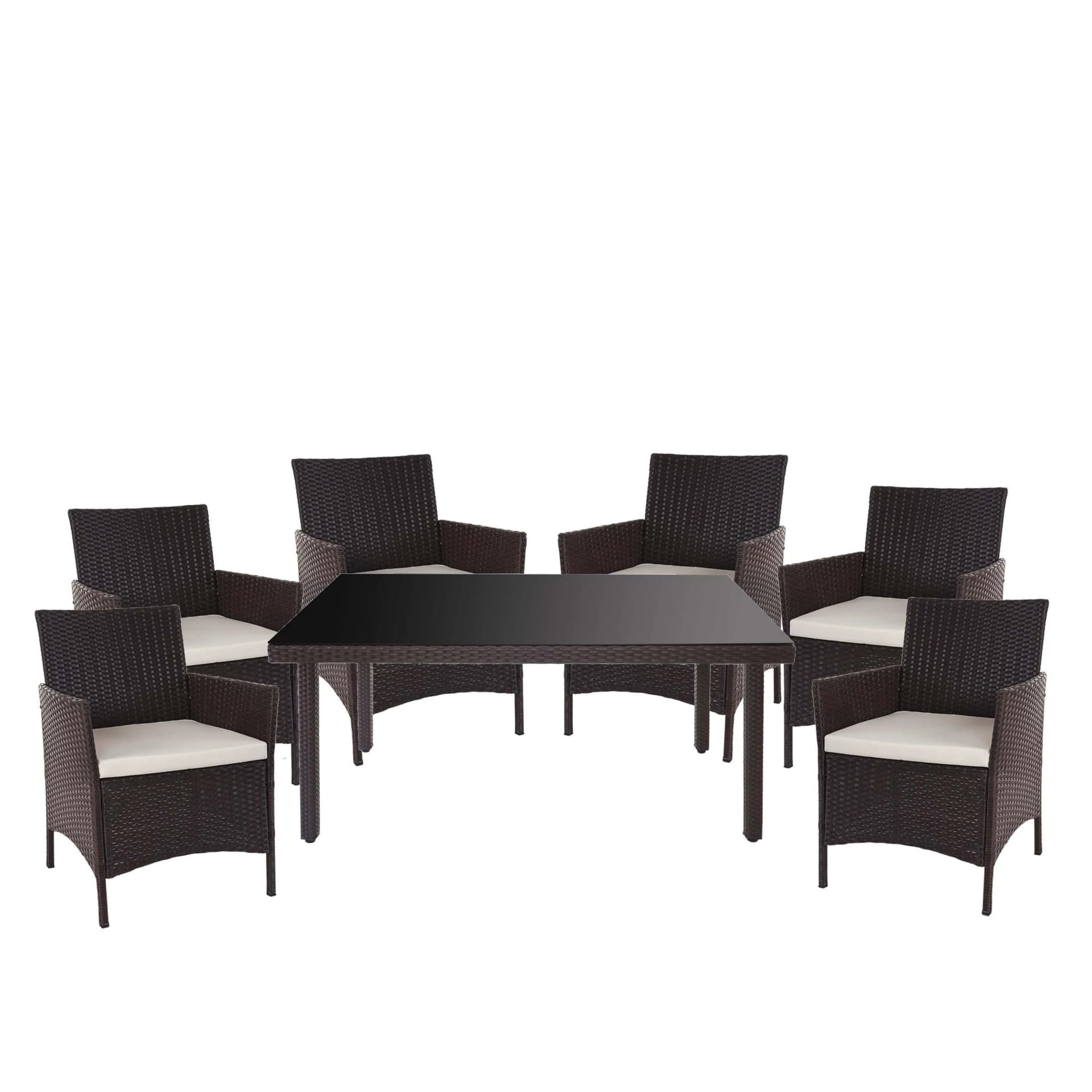 Poly-Rattan-Garnitur Hamar Gartenmöbel Balkon-Set Sitzgarnitur Braun Creme - Bild 2