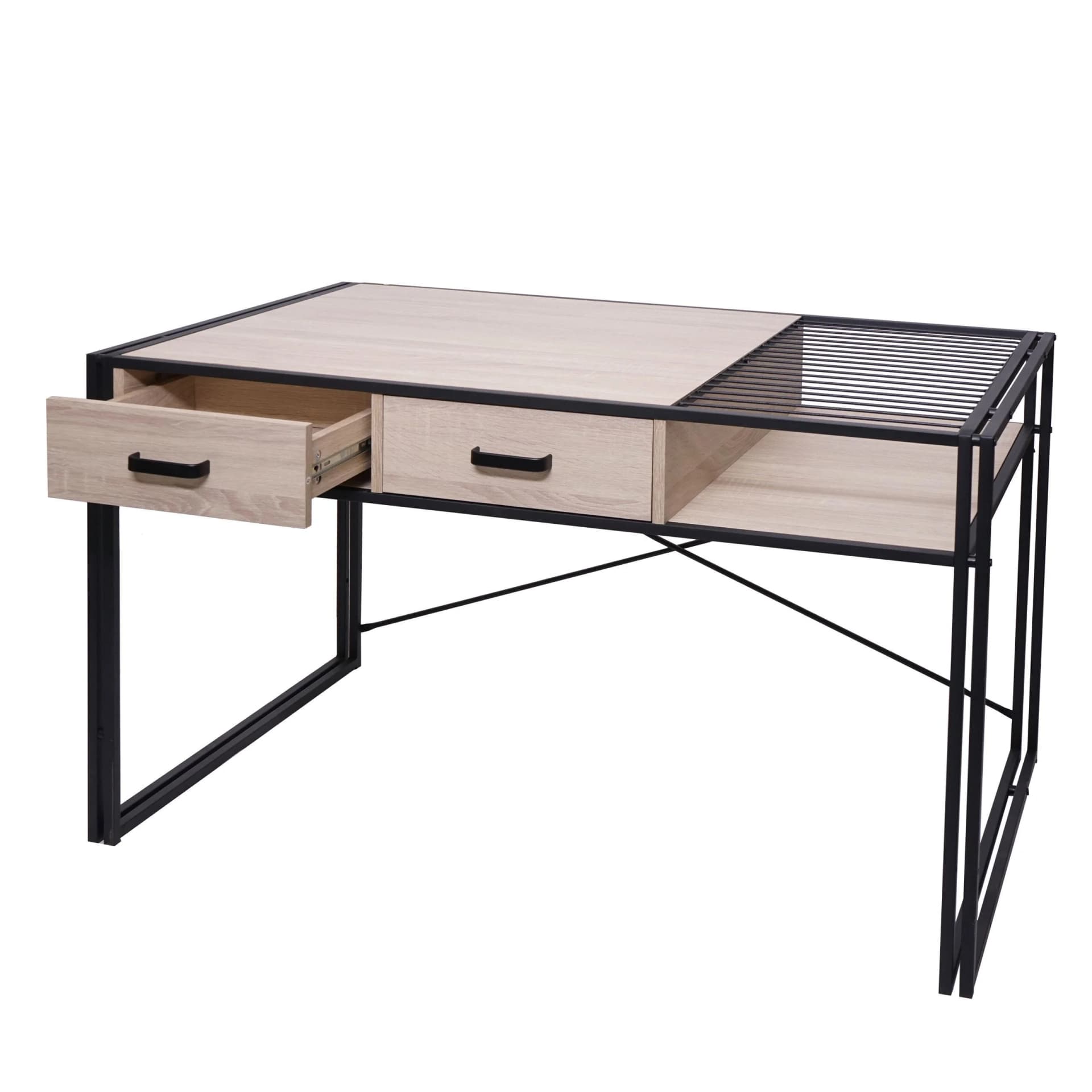 MCW Schreibtisch Industrial 120cm mit 2 Schubladen Eiche-Optik - Bild 2