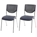 MCW 2er-Set Besucherstuhl H401, Stapelbar, Stoff dunkelgrau, Füße chrom Bild 1