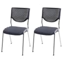 MCW 2er-Set Besucherstuhl H401, Stapelbar, Stoff dunkelgrau, Füße chrom Bild 2