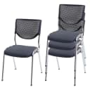 MCW 4er-Set Besucherstuhl H401 Stapelbar Dunkelgrau Chrom Bild 2