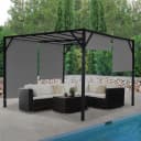 MCW Pergola Beja Terrassenüberdachung Grau Schiebedach 3x3m Bild 1