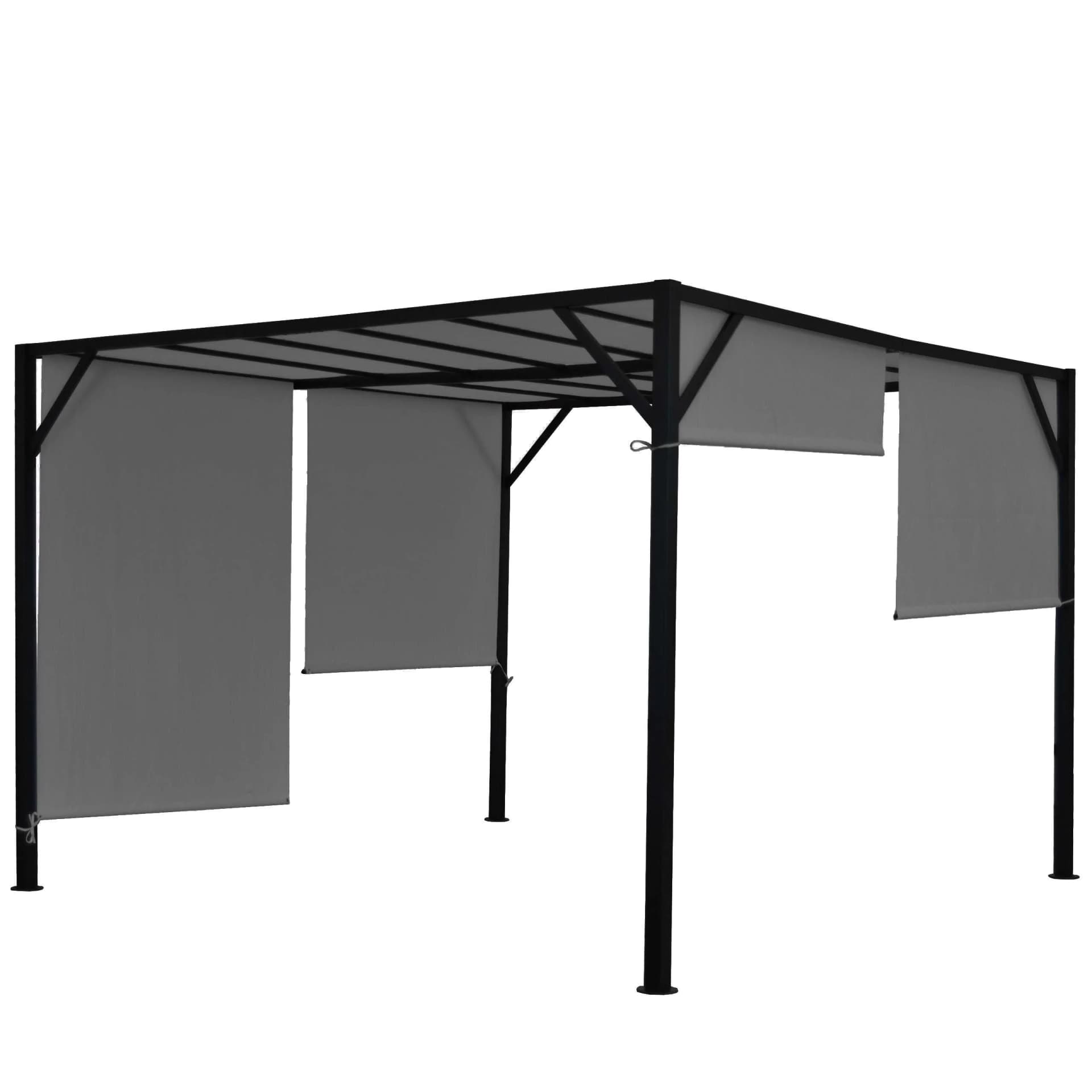 MCW Pergola Beja Terrassenüberdachung Grau Schiebedach 3x3m - Bild 2