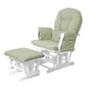 Relaxsessel MCW-C76 Schaukelstuhl mit Hocker hellgrün/Weiß Bild 1