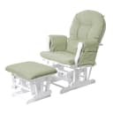 Relaxsessel MCW-C76 Schaukelstuhl mit Hocker hellgrün/Weiß Bild 2