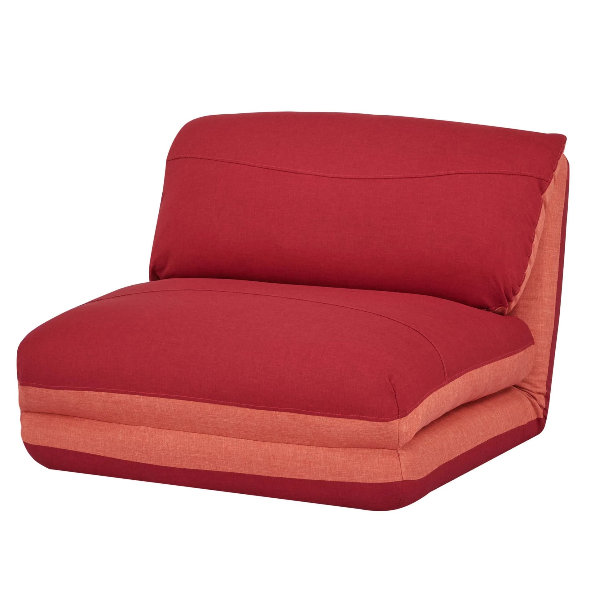 Schlafsessel MCW-E68 mit Schlaffunktion, Stoff orange/dunkelrot - Bild 2