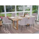 6er-Set Esszimmerstuhl MCW-F18 Retro Design Grau Stoff Schwarze Beine Bild 1