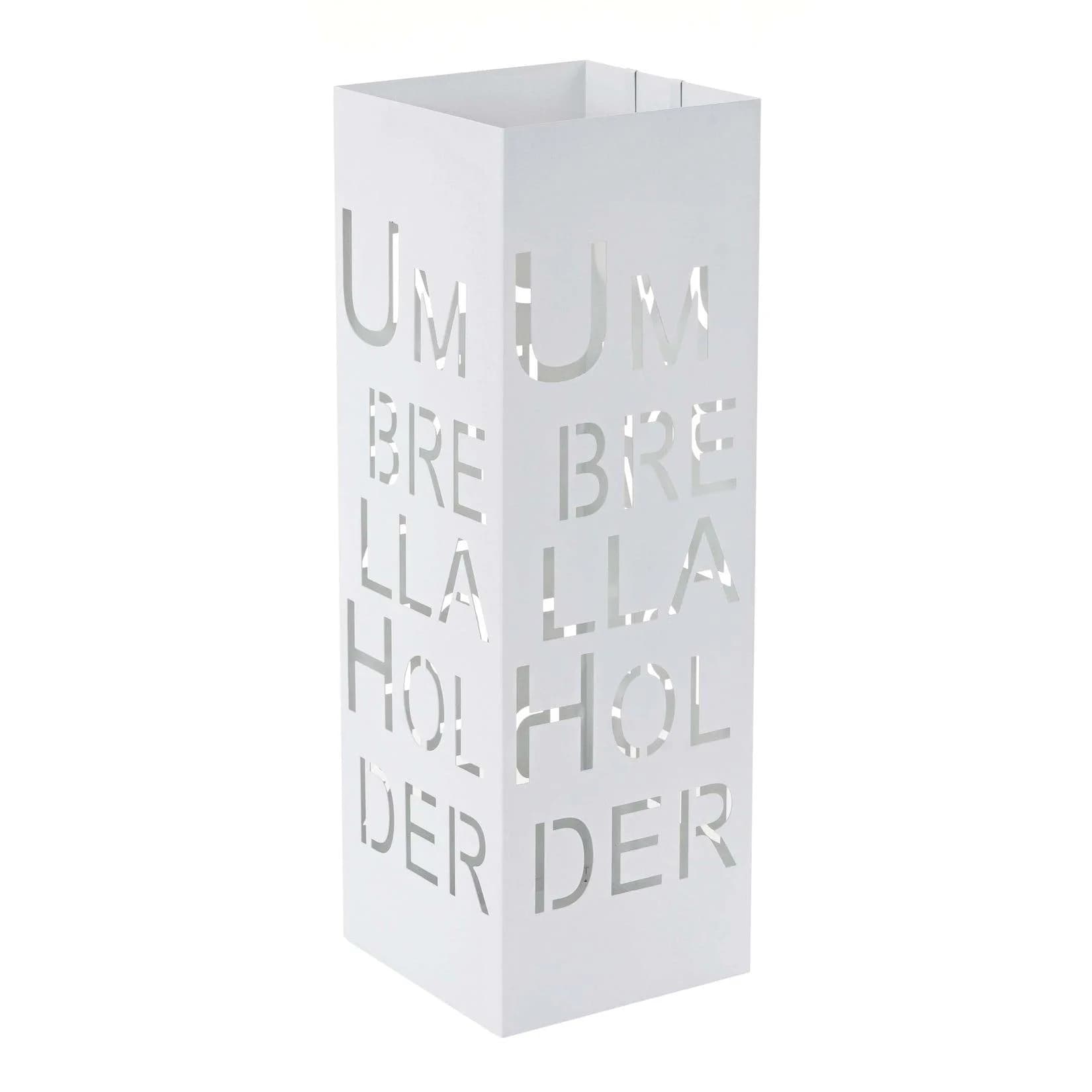 MCW Schirmständer Weiß Metall Quadratisch