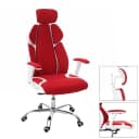 MCW Bürostuhl MCW-F12 Chefsessel mit Sliding-Funktion rot/weiß Bild 1