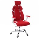 MCW Bürostuhl MCW-F12 Chefsessel mit Sliding-Funktion rot/weiß Bild 2