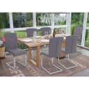 MCW 6er-Set Esszimmerstuhl Freischwinger Grau Stoff Bild 1