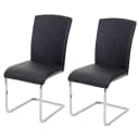 2er-Set Esszimmerstuhl MCW-F36 Freischwinger Kunstleder Schwarz Bild 1