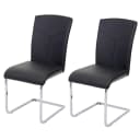 2er-Set Esszimmerstuhl MCW-F36 Freischwinger Kunstleder Schwarz Bild 2