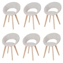 MCW 6er-Set Esszimmerstuhl Almada III Retro 50er Jahre Design Creme/Grau Bild 2