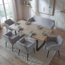 MCW Esszimmer-Set 5-tlg. Stuhl+Sitzbank grau Stoff Bild 1
