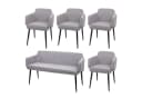 MCW Esszimmer-Set 5-tlg. Stuhl+Sitzbank grau Stoff Bild 2