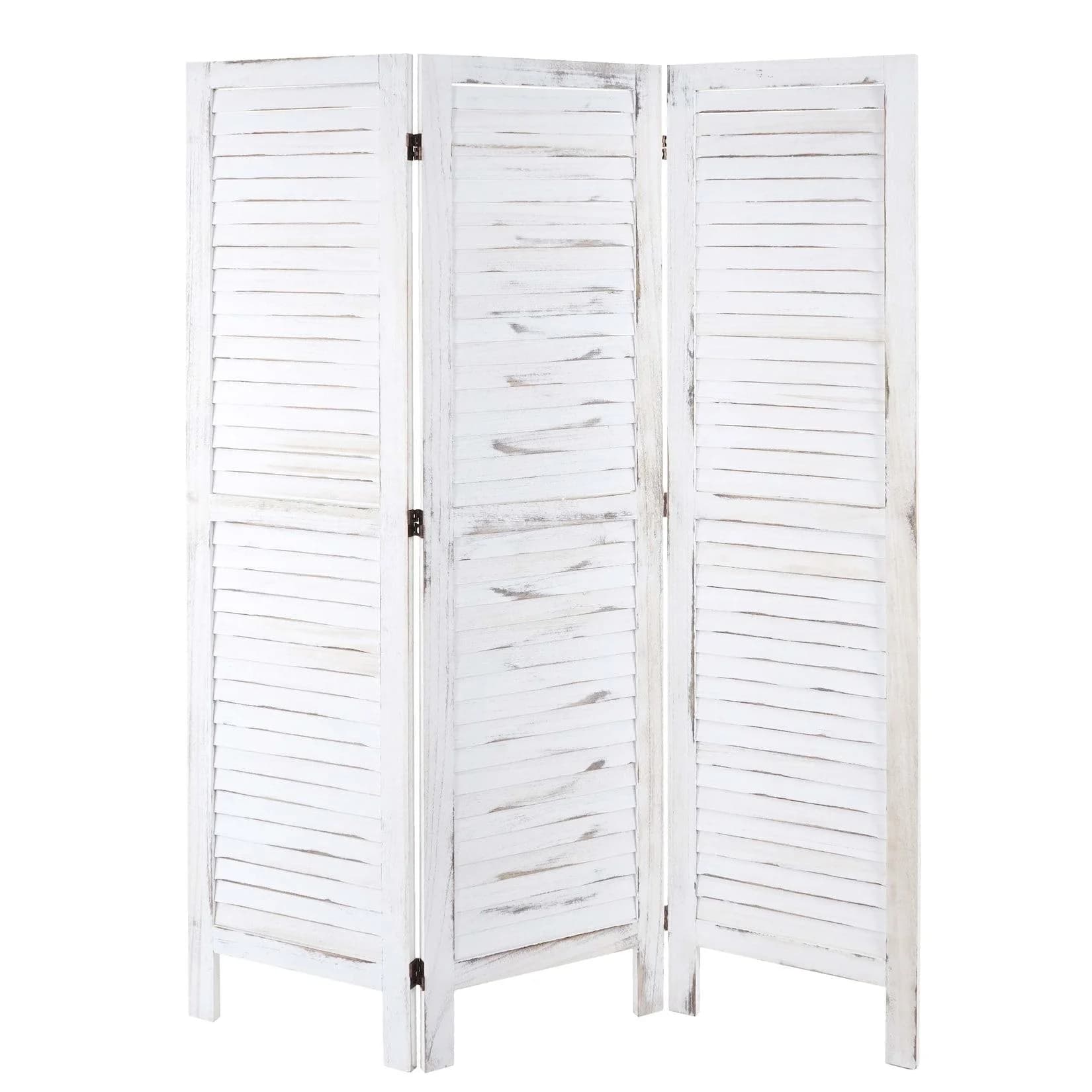 MCW Paravent 3-teilig Shabby-Look Weiß Raumteiler