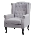 MCW Sessel Chesterfield Oxford Grau wasserabweisend Stoff Ohrensessel Bild 1