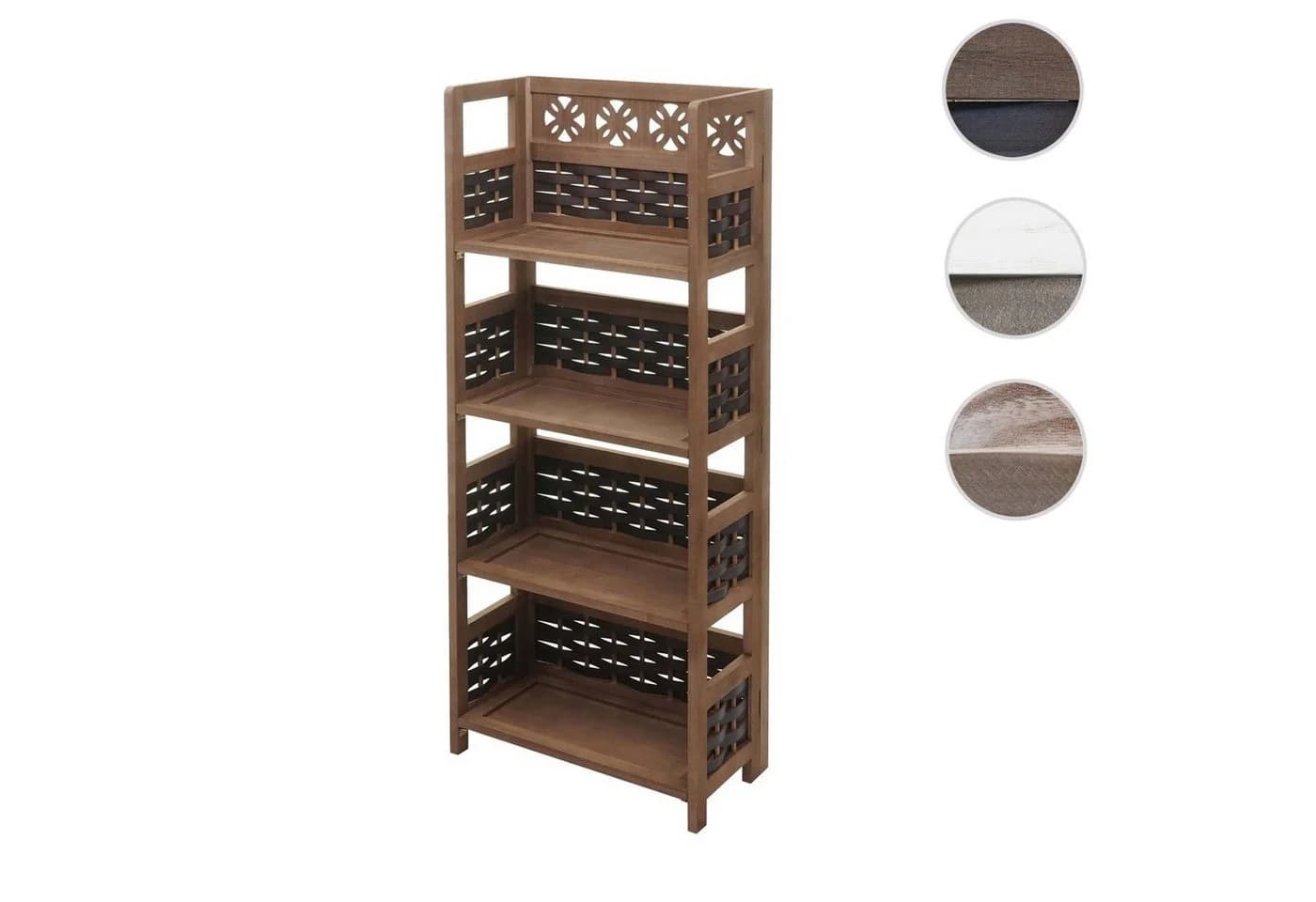 MCW Regal MCW-K86 Standregal klappbar 4 Ablagen Holz dunkelbraun - Bild 4