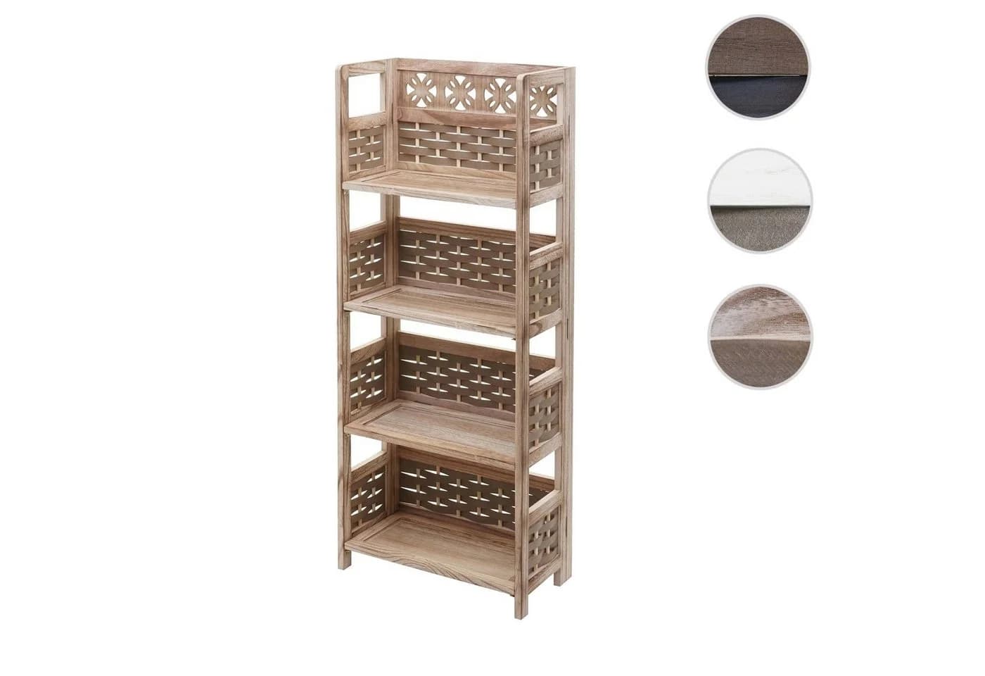 MCW-K86 Klappbares Wohnregal 4 Ablagen Braun Holz - Bild 4