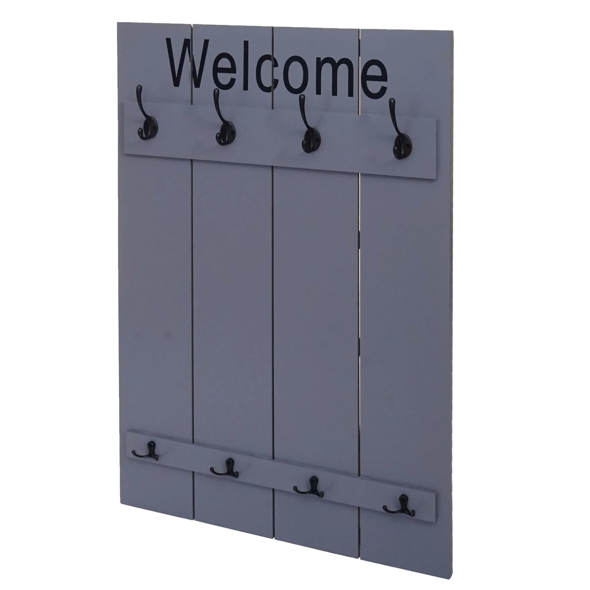 MCW Wandgarderobe Shabby-Look Grau-Blau 8 Haken - Bild 2