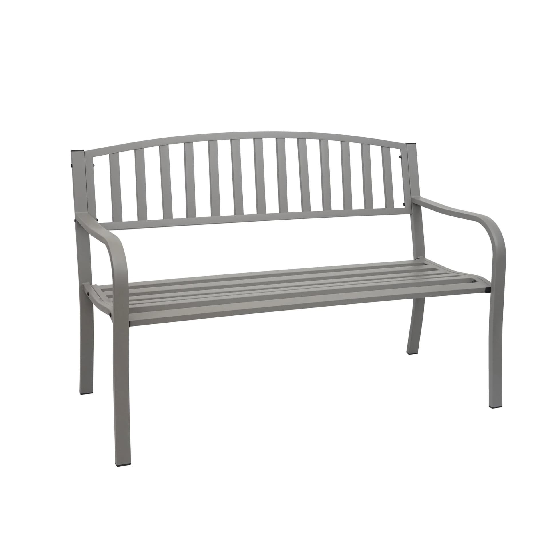 Gartenbank MCW-F43 2-Sitzer grau pulverbeschichteter Stahl - Bild 2
