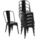 MCW 6er-Set Bistrostuhl Stapelbar Metall Schwarz Industriedesign Bild 1