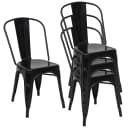 4er-Set Bistrostuhl MCW-A73 Metall Stapelbar Schwarz Industriedesign Bild 1
