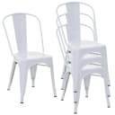 MCW 4er-Set Bistrostuhl Stapelbar Metall Weiß Industriedesign Bild 1