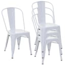 MCW 4er-Set Bistrostuhl Stapelbar Metall Weiß Industriedesign Bild 2
