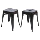 MCW 2er-Set Hocker MCW-A73 Metall Industriedesign stapelbar Schwarz Bild 1