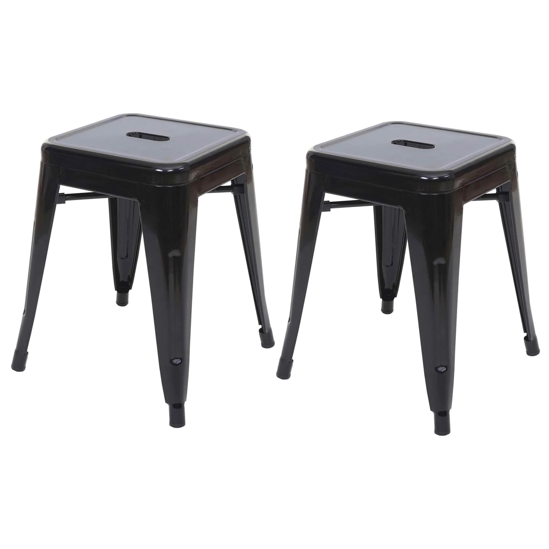 MCW 2er-Set Hocker MCW-A73 Metall Industriedesign stapelbar Schwarz - Bild 2
