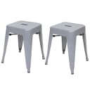 MCW 2er-Set Hocker Metall Grau Industriedesign Stapelbar Bild 2