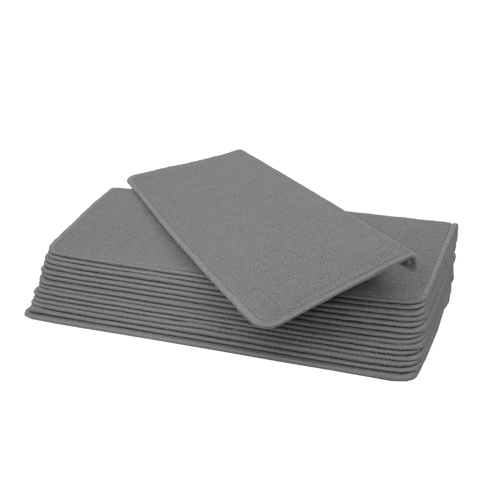 MCW Stufenmatte 15er-Set Grau Rechteckig Antirutsch Kantenverstärkung
