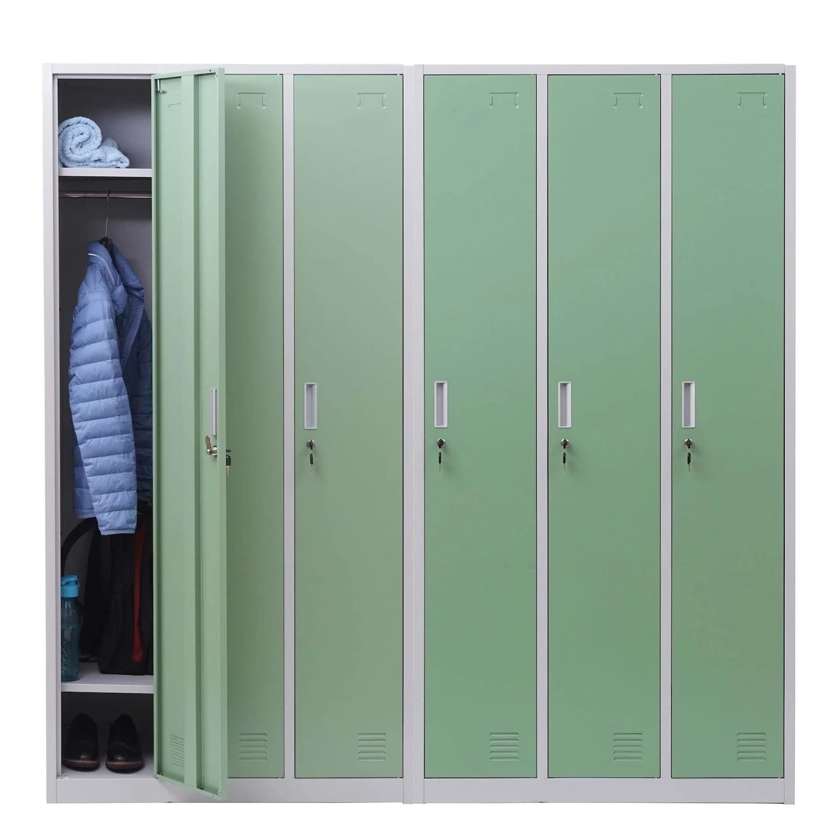 MCW Schließfach Preston T829 Metall 6 Fächer Grün