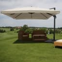 Gastronomie-Ampelschirm MCW-A96 Sonnenschirm 3x3m Polyester/Alu 23kg Creme-Grau Bild 1