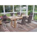 6er-Set Esszimmerstuhl MCW-G56 Grau Freischwinger Wildleder-Optik Bild 1