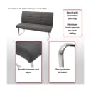MCW Set 2x Esszimmerstuhl + Sitzbank Grau-Braun Stoff/Edelstahl Bild 1