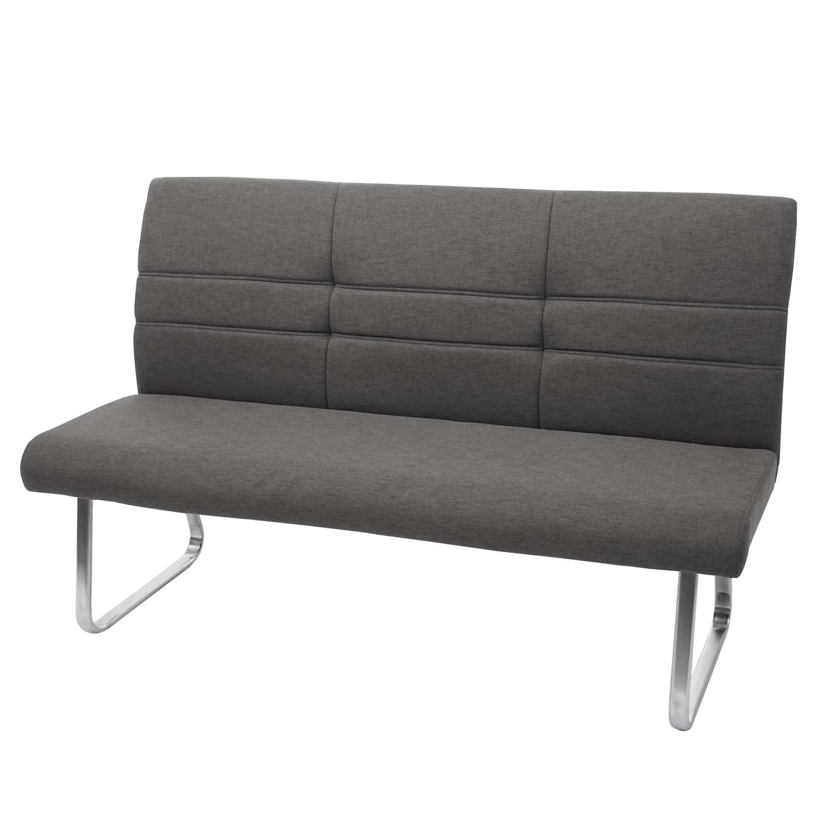 Sitzbank MCW-G55 Esszimmerbank 3-Sitzer grau-braun 160cm