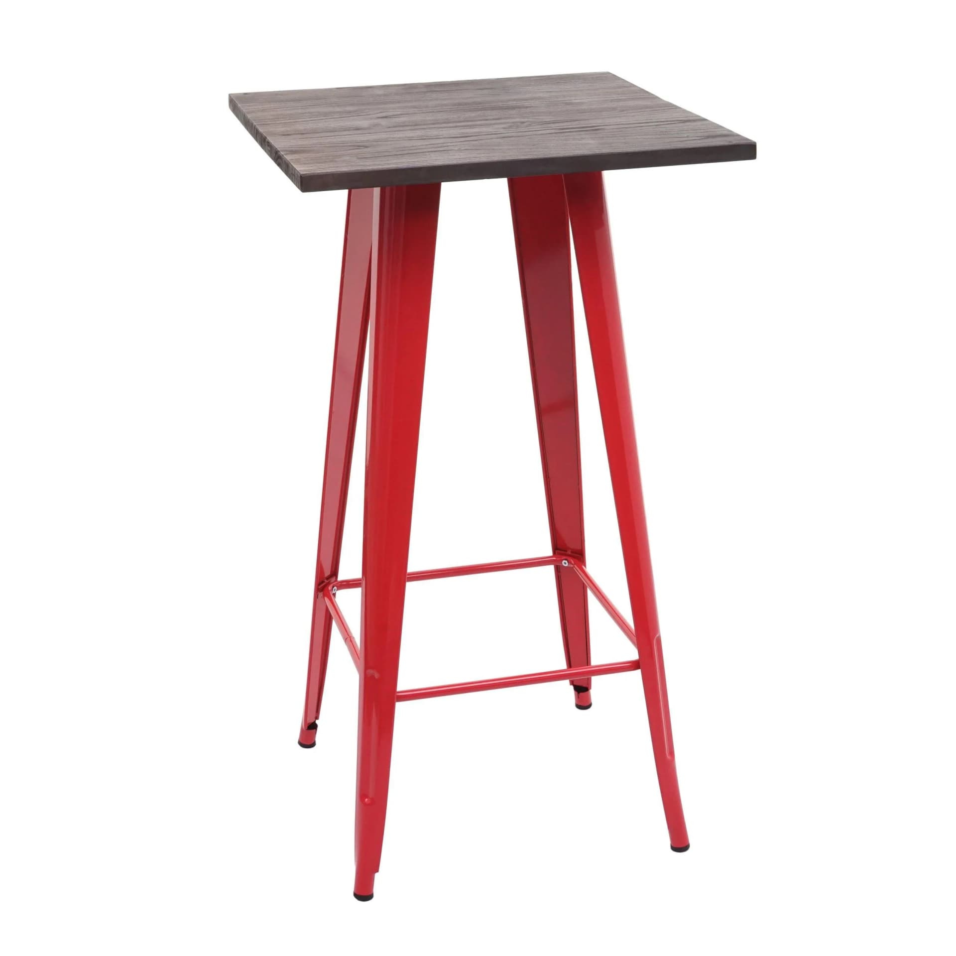 MCW Stehtisch MCW-A73 Rot Metall Holz Industriedesign - Bild 2
